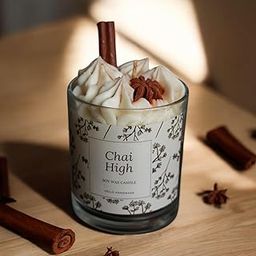 Hello Handmade Latte Jar Candle Aesthetic Scented Candles for Home, Organic Soy Wax, Lead Free Cotton Wick, Non Toxic, Romantic Couple Gift, for Home Decor (Chai Latte)-image-29