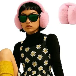 indus cloud Winter Ear muffs Faux Fur Warm Ear Covers Cute Foldable Ear Warmers For Women Girls ColorMulti-picture-5