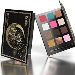 Born16 Moon Duchess Eyeshadow Palette-Nova, 12 Vegan, High Pay-Off Shades with 4 Highly Reflective and Mesmerising Textures for Super Blendable and Long Wearing Charm- 24g-36