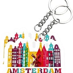 ShopTwiz Amsterdam Printed Giftable Keychain (Set of 2)-image-48
