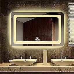 24X18 inch Horizontal Wall Mounter Mirror with Led Light for Wash Basin with Smart 3 Light Tone (Cool White,Natural White and Warm White)-13