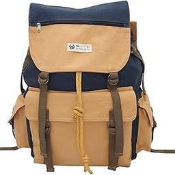 The House of tara Canvas Backpack for Men and Women 40L | Casual Cotton Bag With Waterproof Inner Lining, Padded Laptop Compartment & External Pockets | Suitable for College, Travel & Hiking (Blue)-21