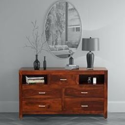 MAYOOR ART Solid Sheesham Wooden Sideboard & Cabinet | Sideboard Storage Cabinet with 5 Drawers & 2 Open Shelf for Kitchen, Living Room & Bedroom – Honey Finish-image-51