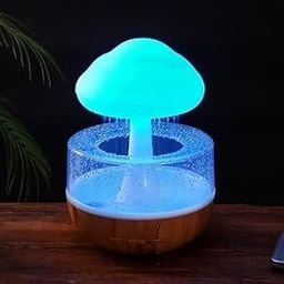 Rain Cloud Air Humidifier Mushroom Waterfall Lamp Water Drip Cloud Diffuser Cute Humidifier Night Light Aromatherapy Essential Oil Diffuser 7 Changing Colors Lights Raindrop-picture-3