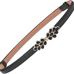 Women Leather Belt Thin Skinny Metal Buckle Waistband 22-36 Waist Belt Dress Accessories-image-37