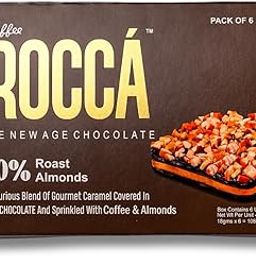 Rocca Chocolates | Coffee Brittle Pack of 6 | Gourmet Dark Chocolate with Caramel, Roasted Almonds & Coffee Beans | As Seen on Shark Tank | Chocolate Gifting | Gluten Free | 50% Nuts - 108Gms-image-14