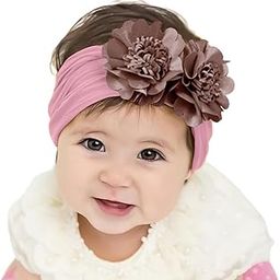 SYGA Baby Headbands Nylon Soft Strechable Flower Hairbands for Newborns, Infants, Toddlers and Kids 0-3 Years (Taro Purple)-image-29