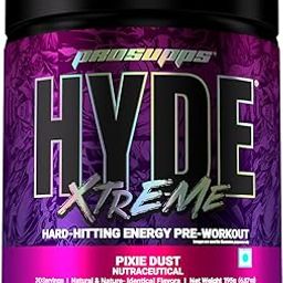 PS PROSUPPS Hyde Xtreme - Hard Hitting Energy Pre Workout Supplement | Caffeine, Beta-Alanine, Creatine Hcl, L-Arginine | For Muscle Pump, 30 Servings (Pixie Dust), Powder-16