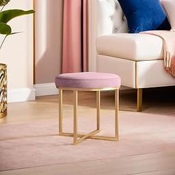 Dence Store Ottoman Pouffes for Sitting/Room Decor - Puffy Stool and Footstools - Ottoman Stool for Living Room Furniture with Storage Round Ottoman-Pink.-image-60