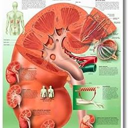 Kidney Chart Anatomy Human Biology poster Medical Student Poster Kidney anatomical poster Dermatomes Vital Organs anatomy wall poster-25