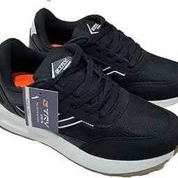 Athletic Tracking Running Shoes for Men, Non-Slip Gum Sole, Black and White-image-39
