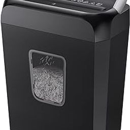 Bonsaii Paper Shredder for Home 6 Sheets Crosscut P4 Security Level Domestic Paper Shredder Machine with Handle for Credit Card Document Staple Paper Crusher Machine for Office with 12.87L Bin-picture-14