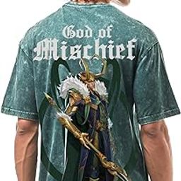 Official Marvel Merchandise Men's Graphic Print Oversized Fit Half Sleeve Round Neck Cotton T-Shirt-image-42