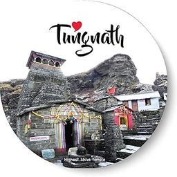 PEACOCKRIDE Love Tungnath Temple I Highest Shiva Temple I Souvenir l Travel Fridge Magnet (Metal, Multicolor, 75mm)-image-72