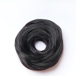 Natural Black Human Hair Donut Scrunchie by Nish Hair (Regular) – 100% Human Hair bun-image-32