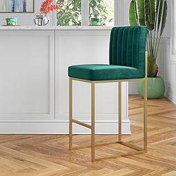 Dence Store Upholstered Modern Bar Chairs with Backrest,Soft Velvet Barstool Chair with Golden Metal Stand bar Stool (Green1)…-image-17
