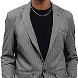 SHOWOFF Men's Darkgrey Solid Single-Breasted Blazer-EX-3016_Darkgrey-image-54