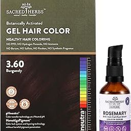SACRED HERBS Natural Gel Hair Colour for Men & Women with organic Ammonia & PPD Free PhNeutra with 100% Grey Coverage Long Lasting Hair Color Premium Pack - 240ml+20gms (Burgundy + Serum)-image-72