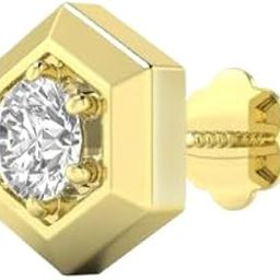 One Pair Original Diamond Ear Stud For Men Sone Ka Kundal Dazzling Hexagonal Earrings 14K Real Gold Lab Created Diamond Earrings Igl Report डायमंड इयररिंग कान की बाली लड़कों के लिए सोने का-image-25