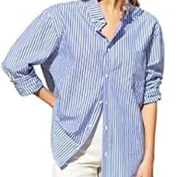 Women Striped Shirt,Oversized Cotton Shirt for Women,Long Sleeve Shirt 6.-44