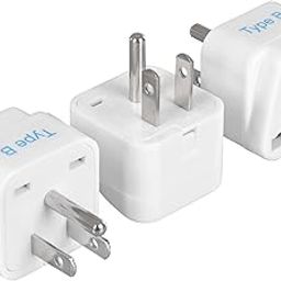 Ceptics Universal Travel Adapter for USA, Canada, Philippines India to US Plug Adapter - Type B USA Plug - CE Certified - RoHS Compliant - White - 3 Pack-12