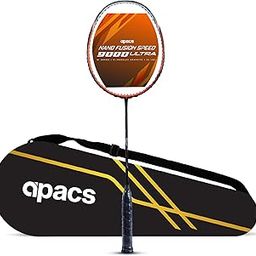 Apacs Nano Fusion Speed 9000 Ultra | 5U 33 LBS | Pro-Level Hi-Modulus Carbon Fibre | Speed Racket | Badminton Racket with Full Cover (Orange)-image-1