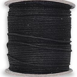 Embroiderymaterial 2Mm Thick Cotton Wax Thread Cord for Embroidery, Craft, Bracelet Making Thread, Jewellery Making Thread, Dori/Rope Black Color(90 Meter, Black), 1 Count-picture-2