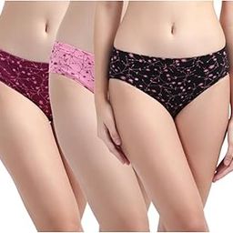 Mid Waist Hipster Panty for Women, Women's Underwear & Briefs with Medium Rear Coverage Cotton Fabric & Super Soft Elastics (Pack of 3)-picture-10