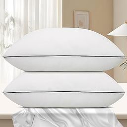 Vorouhals Hotel Collection Bed Pillows for Sleeping 2 Pack Queen Size Cooling Pillows Set of 2 for Back, Stomach or Side Sleepers, Super Soft Down Alternative Microfiber Filled Pillows-picture-20