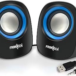 FRONTECH Premium 2.0 Channel USB Powered Speakers - 1.5W x 2 Output, AUX Input, Foam Edge, 1-Year Warranty (SPK-0003-Blue)-32