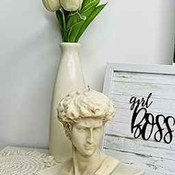 Yellow Petal Big David Sculpture Candle | Vanilla Scented | 100% Soy Wax 420 gm (Off White)-image-79