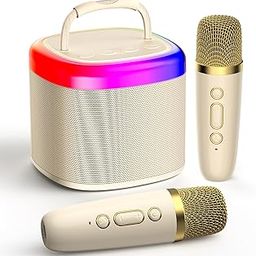 JYX Dual Speaker Stereo Best Kids Karaoke Speaker, Sound Box Mini Bluetooth Speaker with 2 Wireless Microphones for Kids, 8 Hours Battery, 2 Sound Modes, 5 Voice Effects,Immersive Theater Experience-image-95