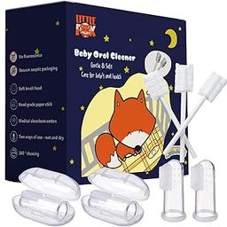 [60 Pcs] Little Fox Baby Oral Cleaner +2 Pcs Finger Toothbrush with Cases, Baby Tongue Cleaner, Newborn Toothbrush, Disposable Tongue and Gum Cleaner, Infant Oral Care and Cleaning for 0-36 Month Baby-image-23