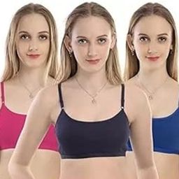Milton Garments Women Sports T Shirt Dailywear Chudidhar Bra Multicolour Pack of 3-image-66
