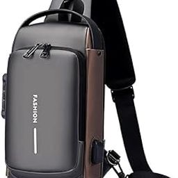 Crossbody Sling Bag For Men Women, Anti-Theft Fashion Chest Bag with USB Charging Port, Messenger Bags, Waterproof Casual Shoulder Bag 1PC-25