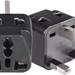 Vadda Bai India to UK Plug Adapter – 2 in 1 Type G Travel Converter for United Kingdom, Dubai, Malaysia, Singapore and Other Countries with Type G Outlets – Pack of 2 – Black-13