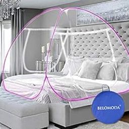 Belomoda Pink Mosquito Net Double Bed Nets for Size King Foldable Child Mosquitoes with Adults Maskito Net Mosquito/Machhardani with Free Saviours (Blue/Double Bed King Size) 200 * 200 * 145 cm-image-37