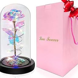 Rose for Women, Gifts for Mom, Personalized Gifts for Women, Womens Gifts for Christmas, Cute Unique Glass Rose Flower Gift, Womans Gift Ideas Mother Wife Daughter (Design 1)-1