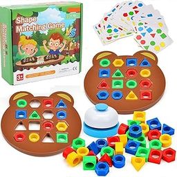 Sky Tech® Geometric Shape and Color Matching Puzzle Board Game with Bell for Kids 3+ Years | Sensory Educational, Fun and Learning Toy for Children | Ideal for Gifting-5