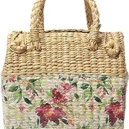 Habere India-All the Cultures Fabricating India Picnic Gift Baskets/Decorative Clothes Storage Baskets-Perfect Alternative to Wicker Storage Basket (Natural Straw/Dry Grass/Kouna Grass, Multi Colour)-image-20