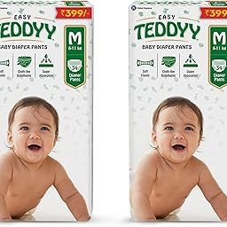 TEDDYY Baby Diapers Pants Easy Medium 68 Count (Pack of 2)-image-29