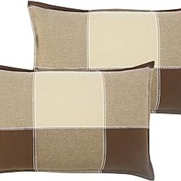 Airwill 100% Cotton Checkered Pattern Flap Pillow Covers (46x69cm)(Brown, Beige, Pack of 2 Pieces)-image-17