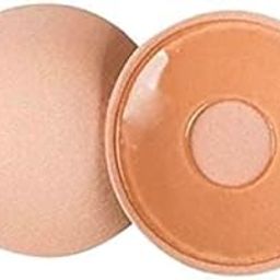 Mini Nipple Covers Round Women Girls Silicon Nipple Covers Women's Reusable Adhesive Invisible Pasties Nippleless Covers Round Shape Free Size Skin Color (1pair) Beige-image-24