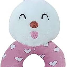 Pikipo Plush Bunny Face Rattle Soft Toy with Round Handle (Pink, Toddlers)-31