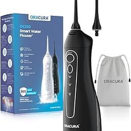 ORACURA® Smart Water Flosser® OC150 LITE with 150ml water tank capacity Black | Portable & Rechargeable | IPX7 Waterproof | 3 Modes & 8 Adjustable Water Pressure Settings | Flossing at Home and Travel | 365 Days Warranty-14