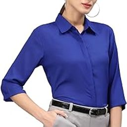 Women's Formal Shirt, 3/4 Sleeve, Regular Fit, Solid-image-21