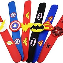 Asera Avengers Theme Slap Band Bracelets Silicone Wristbands Party Supplies Kids Party Favors Decor Novelty Toy School Prize Gifts Children Goodie Bag Fillers (Set of 6)-picture-5