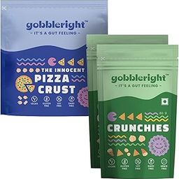 GOBBLERIGHT Innocent Pizza Crust + 2 Pack of Crunchies | Gluten-Free, Vegan Pizza Base & Healthy Nacho Chips | Keto-Friendly, Grain-Free, Soy-Free Snacks Bundle | Ready-to-Eat, Low-Calorie Snack Combo for Adults & Kids-image-21