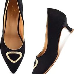 Black Pencil Heel Fashion Bellies for Women-11