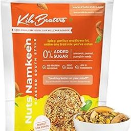 KILOBEATERS Zero Sugar Roasted South Indian Style Nuts Namkeen Healthy Mixture Snacks for Diet, Zero Preservative - 400 g (Pack of 1)-image-41